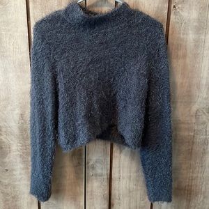 Cropped fuzzy sweater